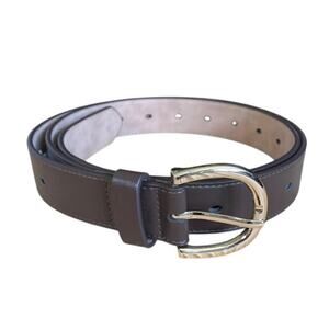 Target Womens Espresso Brown Faux Leather Belt With Gold Tone Buckle Size XXL